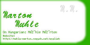 marton muhle business card